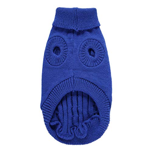 Dog Sweater Soft Warm Turtleneck Knitted Clothes for Small Medium Large Pet (Dark Blue / X-Small)