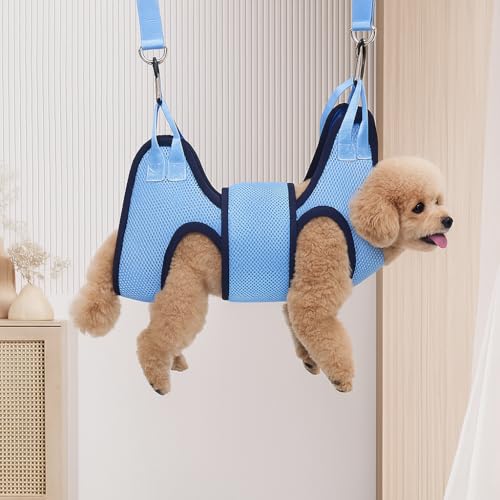 Dog Grooming Hammock (M / Light Blue)