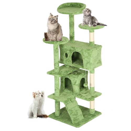 54" Cat Tree Tower (Green)