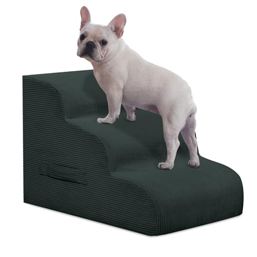 3 Step Dog Stairs Pet Ramp for High Beds (Dark Gray / 3-Step 16"H)