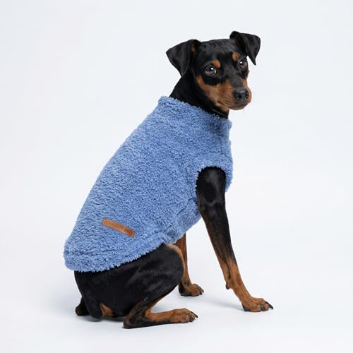 2 Pack Striped Fleece Dog Sweater (Medium / Sky Blue-Olive Green)