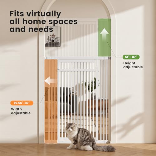 Extra Tall Cat Gate 51" (Black / 51-87"/130-220cm)