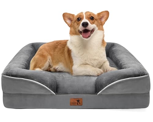 Orthopedic Dog Bed with Sides (28.0"L x 23.0"W x 6.5"Th / Grey)