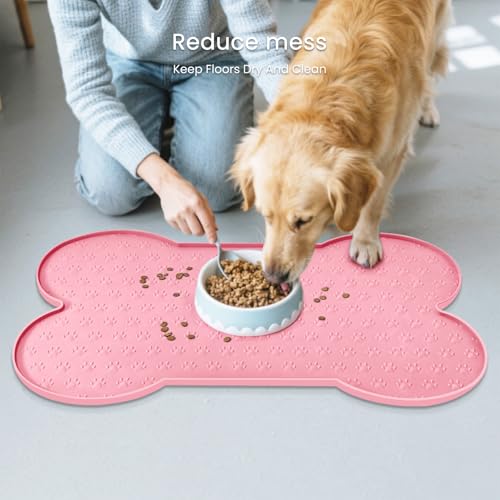 Dog Food Mat Anti (19.4" x 9.8" / Pink)