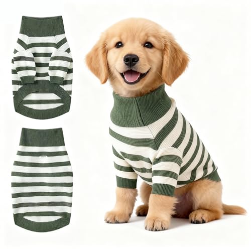 Small Dog Sweater (Green Stripe Pullover(Order One Size Up) / XX-Large)
