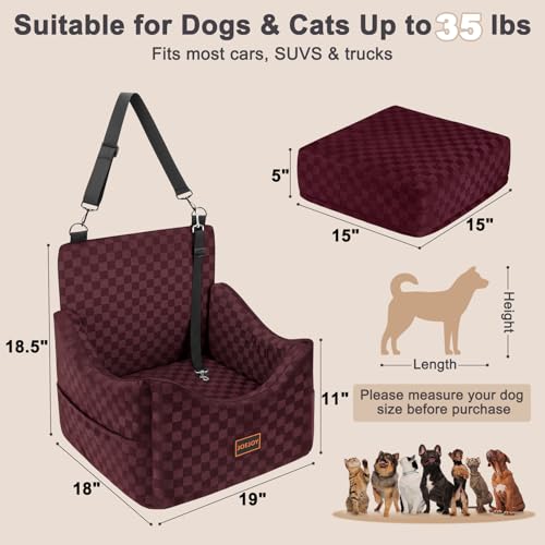 Elevated Dog Car Seat for Small (Medium / Red)