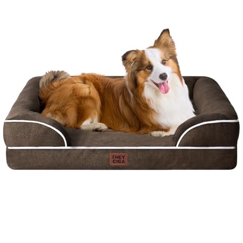 Orthopedic Dog Beds Large Sized Dog (Brown / 36.0"l X 27.0"w X 6.5"th)