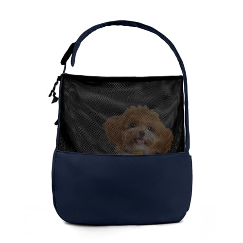 Dog Sling Carrier 15 lbs (Navy Blue Sling / 15.7"L x 5.9"W x 8.6"H)