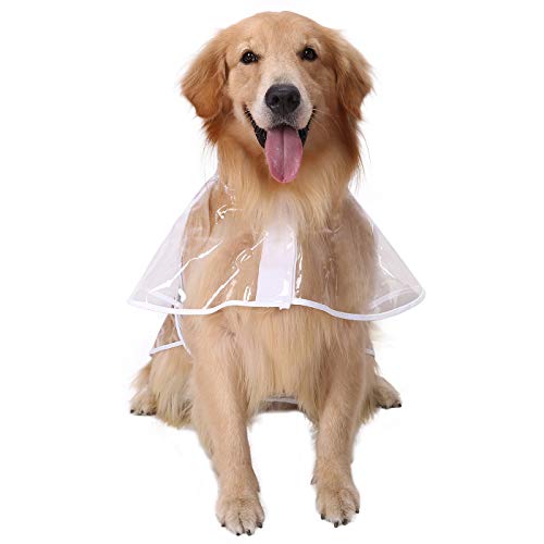 Dog Raincoat with Hood & Leash Hole S (X-Large / Clear)