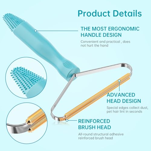 3 Pack Pet Hair Removal Tool (Blue)
