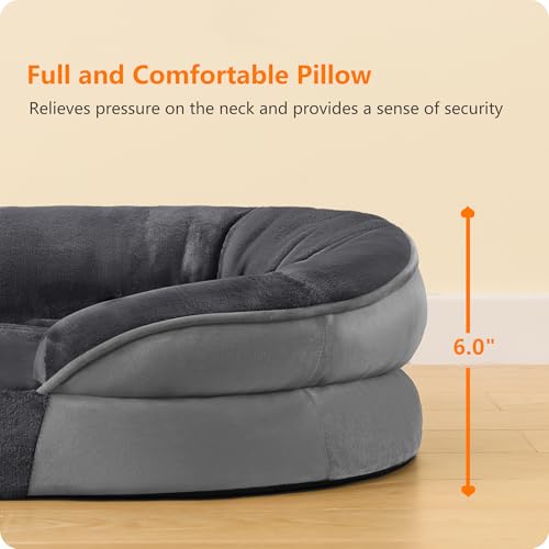 Orthopedic Waterproof Large Dog Bed Sofa (Large(38 x 28.5 x 6 inch) / Dark Grey)