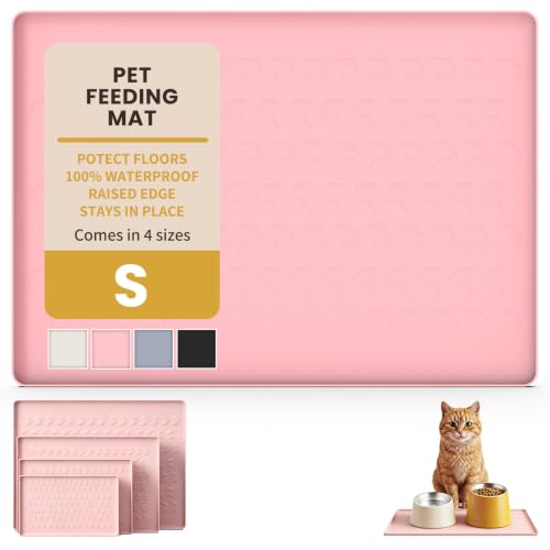Silicone Pet Feeding Mat (Pink / 18.5"L x 11.5"W)