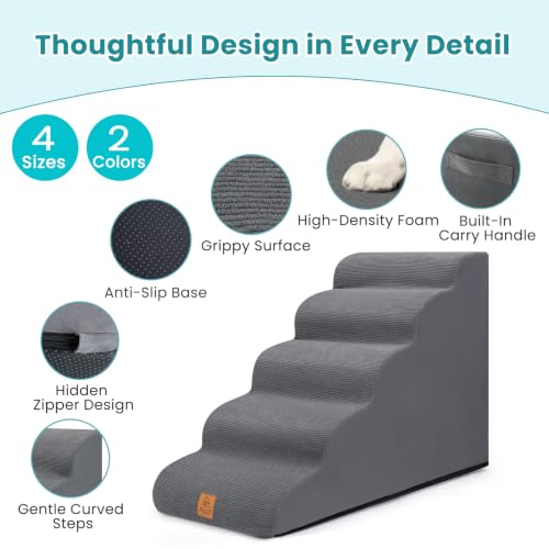 Dog Steps for High Bed (Gray / 5-Step (H22.4))
