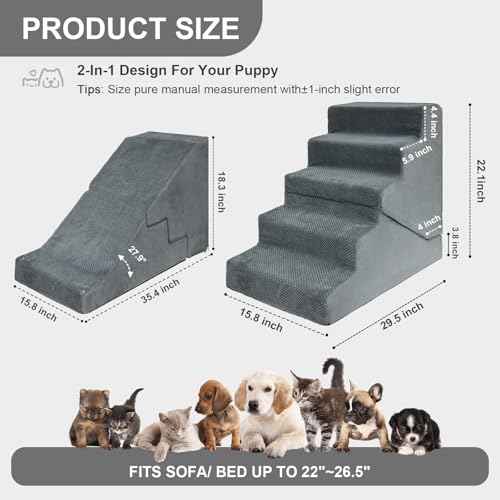 Dog Stairs for Small Dogs 22" H