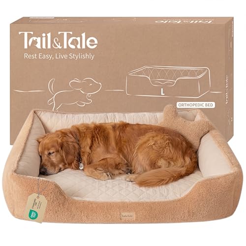 Cooling Orthopedic Dog Bed for Large Dogs (Tan / 47"L × 37"W (L))