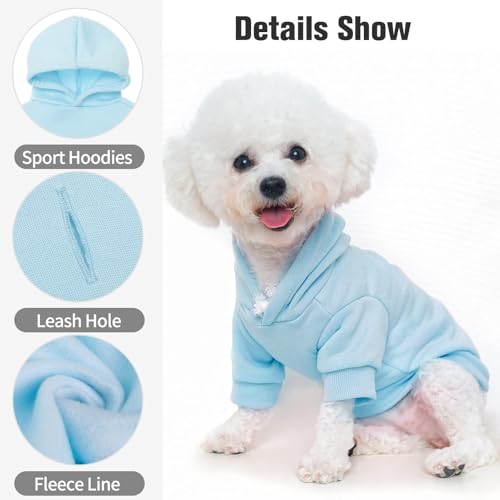 Dog Hoodie for Small Medium Dogs (#2 Blue(Plain) / Small/Medium (All Breed Sizes))