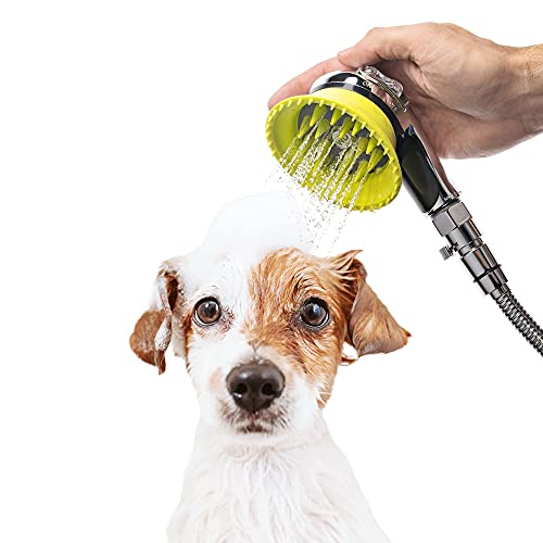 Chrome Handheld Shower Head with Dog Brush