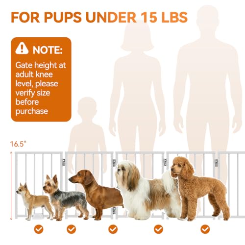 Small Dog Gate Indoor (White / Up to 72" W, 16.5" H)