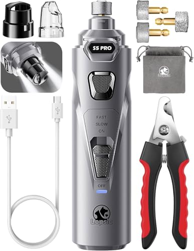 Whisper Quiet Dog Nail Grinder Safe & Stress (Grey)