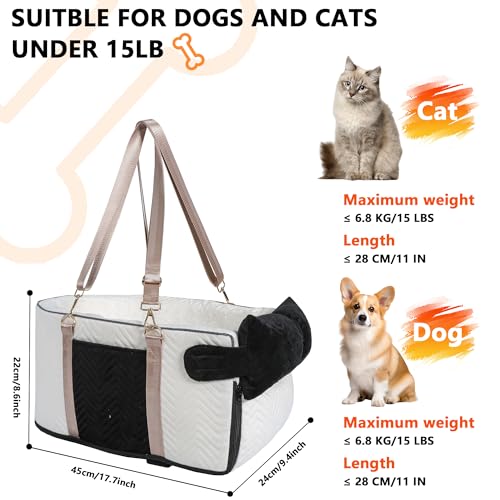 Dog Car Seat for Small Dogs Adjustable Portable Center Console Dog Car Seat Removable Cat Booster Cars Seats
