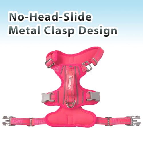 Dog Harness for Medium Sized Dog No Pull Dog Vest ID Tag Pocket (New Pink / Medium)