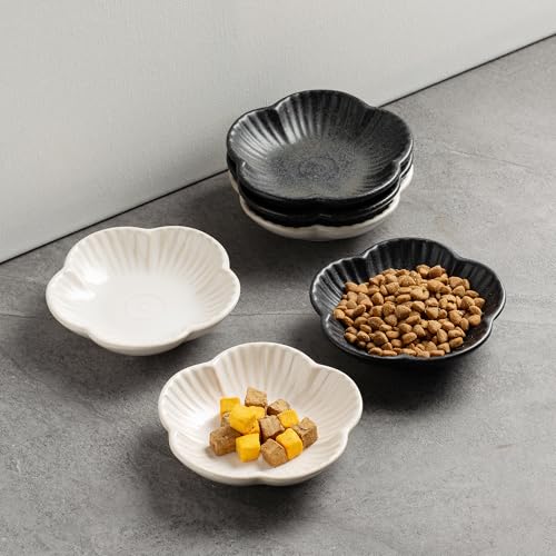 Ceramic Cat Food Bowls (black / 4.72in)
