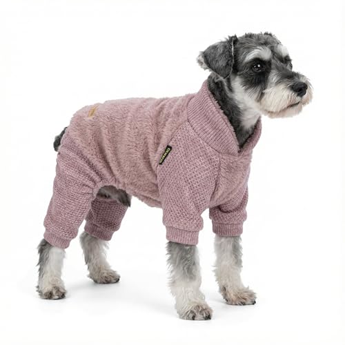 Collared Neck Fleece Dog Pajamas (Medium / Pale Violet Red)