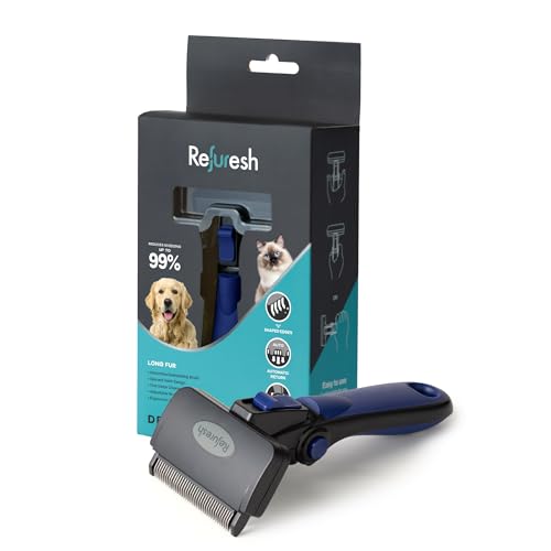 Deshedding Dog Brush for Long Hair (Medium / blue)
