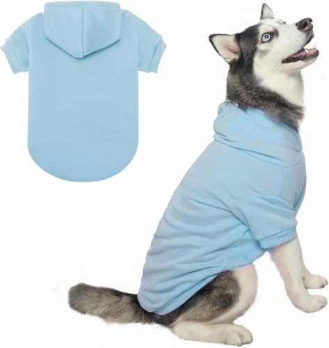 Dog Hoodie for Large Dogs (#2 Blue(Plain) / Large (All Breed Sizes))