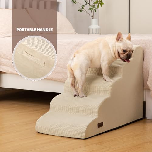 Dog Stairs for High Bed (Beige / Standard 5-Step 22.2"H)