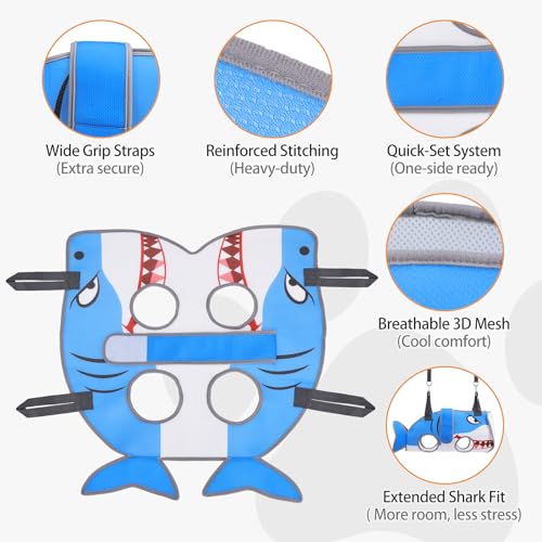 Dog Grooming Hammock for Small Dogs Cats (Medium / Blue Shark)