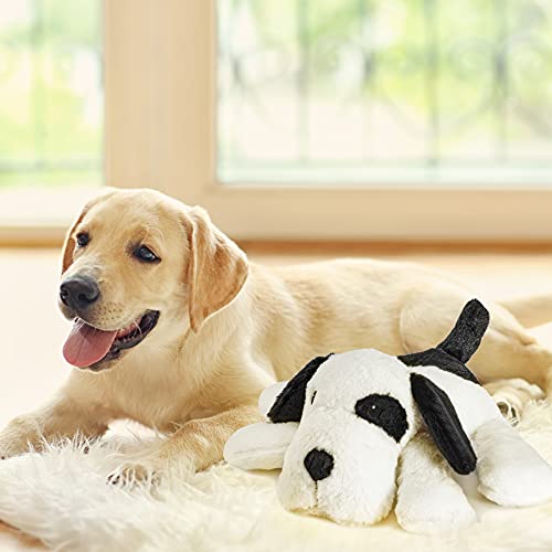 Heartbeat Warm Heat Stuffed Animal for Dog Anxiety Relief (Black & White)