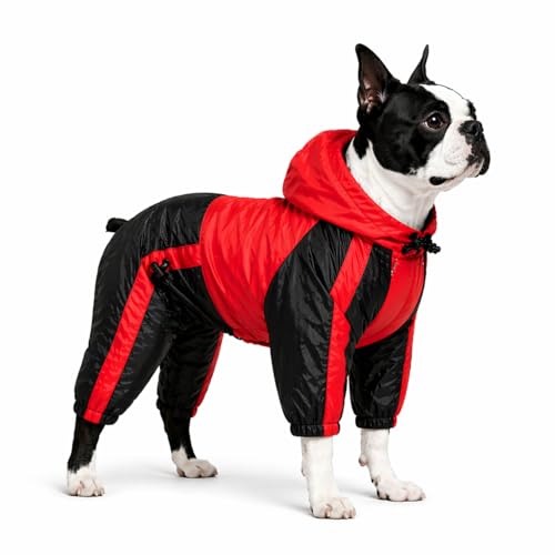 Pet Apparel Large Dog Clothing Raincoat Pet Clothes Rain Coat For Big Large Dogs Red Green Waterproof (L-S (Medium Dog ~30lbs) / Red)
