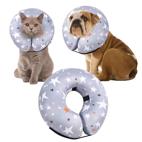 Recovery Donut Collar for Dogs & Cat (Grey / M+（neck 11"-14"）)