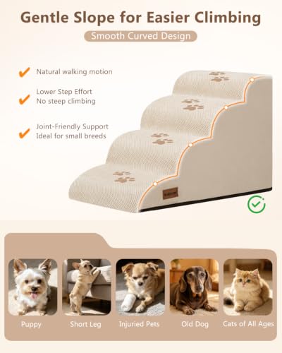 Dog Steps for Bed or Couch (Beige)