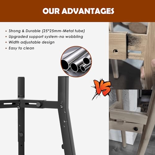 Dog Bowl Stand for Large Dogs (Height: 9.8-13.4", Width: 7-10.7" / Black, 9.8-13.4H-Square)