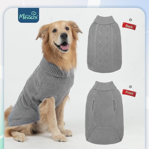 Turtleneck Dog Sweater (Medium / Light Grey)