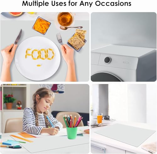 Extra Large Flexible Silicone Table Mats for Kids (05-gray / 27.6"L x 15.7"W)