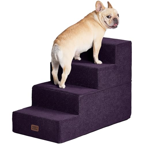 Dog Stairs for Bed 20" H (Purple / Extra Wide 16.5" x 28" x 20")