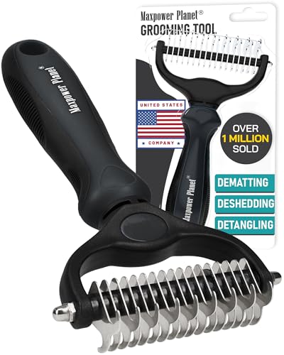 Hair Brush Double Sided Shedding (Black / Large)