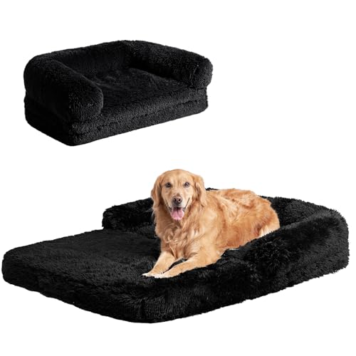 Foldable XXL Dog Bed for Large Sized Dog (54x38x7.5(Folded 38x27) / Black)