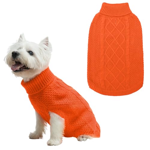 Turtleneck Dog Sweater (Small/Medium / Orange)
