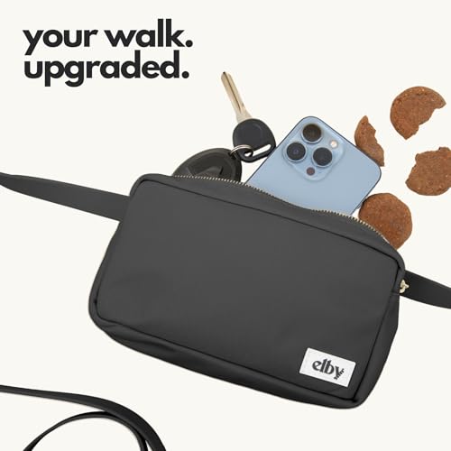 Hands Free Dog Leash with Treat Pouch (Black / 7.5ft)
