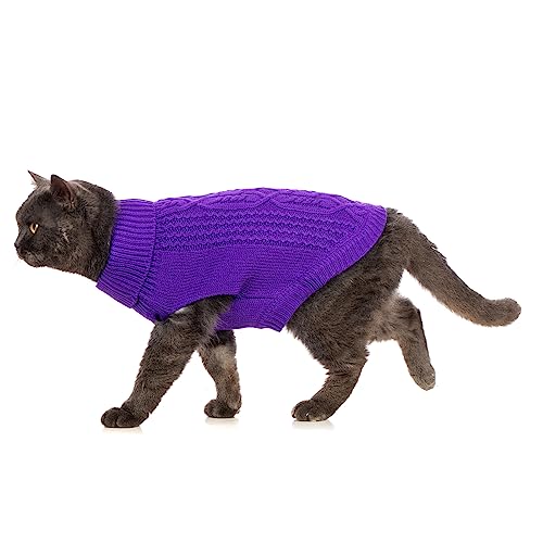 Cat Sweater Stretchy (Deep purple / Large)