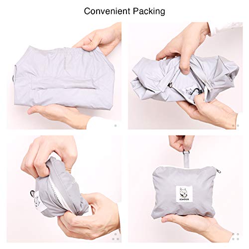 Dog Cold Weather Coats Reflective Safety Jackets Water Resistant Raincoats All Made Up of High Reflection Fabric Keep Dogs Visible for French English Bulldog Bully Pitbull (Silver / Small ( 5 - 15 lbs ))