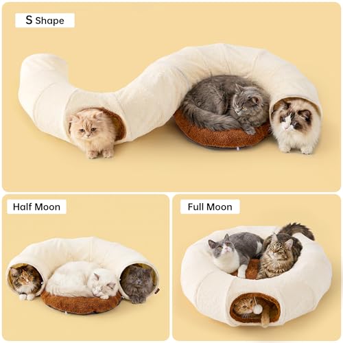 Large Cat Tunnel Bed (Beige / Large)