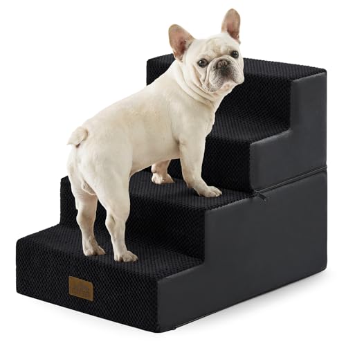 Dog Stairs for Small Dogs (Black / 17.7x23.6x17.7 inch)
