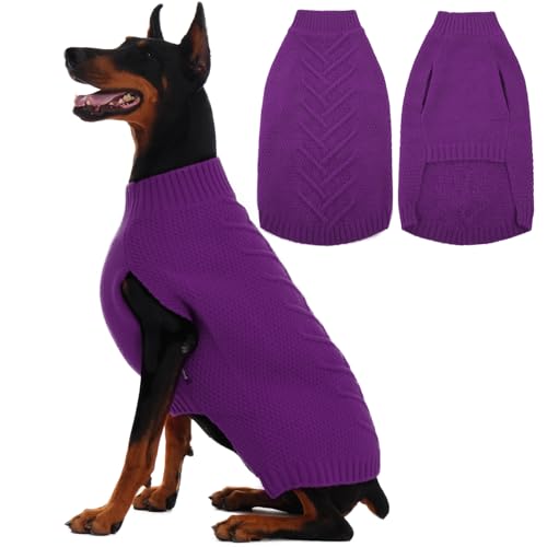 Dog Sweaters for Large Dogs (XX-Large(Chest:28 in) / Purple)