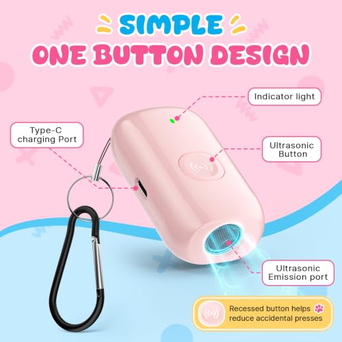 Ultrasonic Bark Deterrent Device for Small Dogs (Pink)