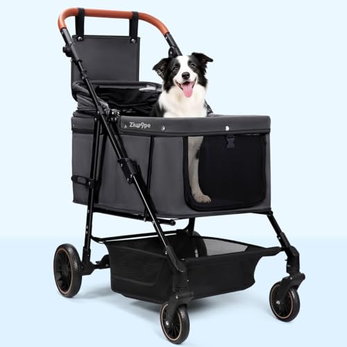 Dog Stroller for Large & Medium Dogs (Gray)